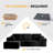 Compression-Boneless 96" L-Shaped Cloud Sectional Sofa with Oversized Chaise, Modular 3-Seater Corduroy Couch for Living Room & Bedroom, Deep Seat No Assembly Required （Black.Left t Hand Facing)-491833093-499844872