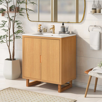30" Bathroom Vanity Set With Sink, Combo Cabinet, Bathroom Storage Cabinet, Solid Wood Frame