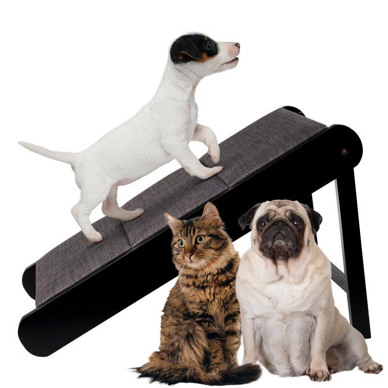 Rampe pliable en bois PETMAKER pour animaux de compagnie - Rampe portable et légère pour chiens, idéale pour les lits, les canapés et les véhicules, avec base antidérapante - 76 cm x 38 cm x 46 cm