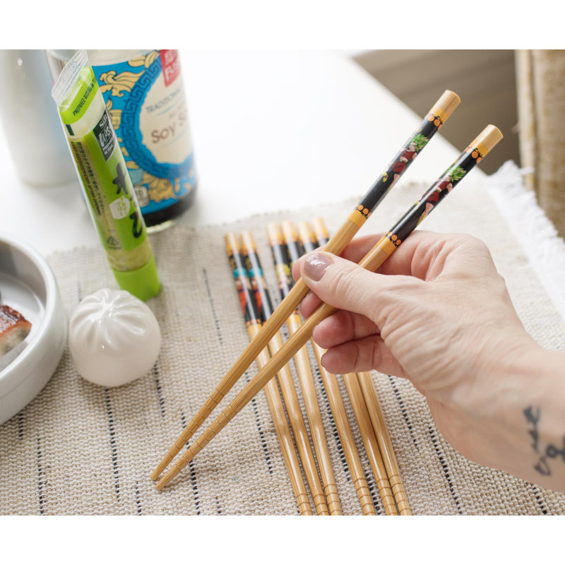 Bamboo Wood Stainless Steel Chopsticks Flatware
