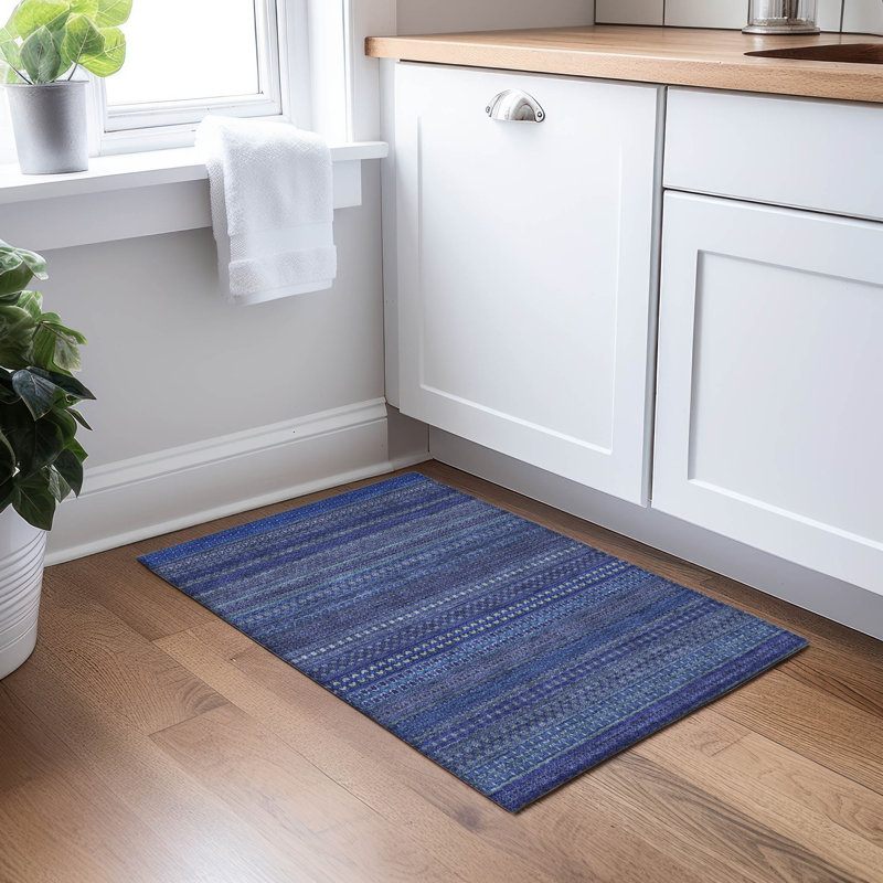 Tapis intérieur / extérieur à rayures Lovell, Rectangulaire 3 pi x 5 pi