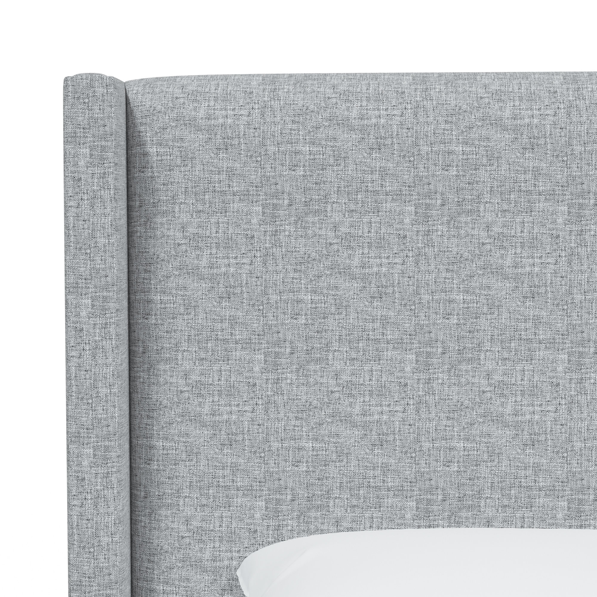 Hanson Upholstered Wingback Bed, Twin, Zuma Pumice Textured Linen