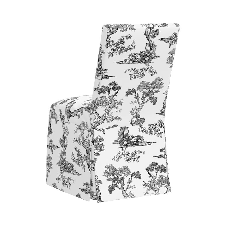 Red from Scalamandre Crafted by Cloth & Company Claremont Dining Chair in Pattern, Scm Toile Noir Linen