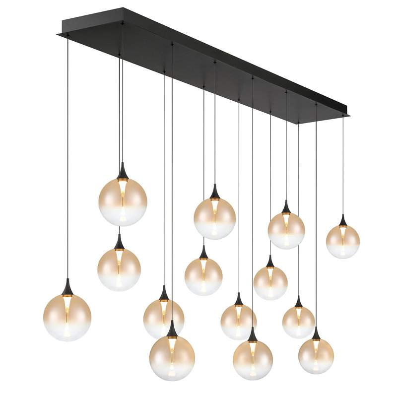 Lustre 14 "72" Iissa, Noir / ambre