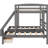 Gray Triple Bunk Bed With Drawer Feature - Solid Pine And Construction, Space Saving Bedroom Solution Function , Practical
