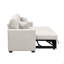 Canapé modulaire 76,5 po en mélange de lin avec lit escamotable et rangement pour chaise longue-134010157-134010159