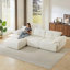 Grand canapé moderne en chenille de 115 po à 3 places avec dossier incurvé en corne pour le salon, la chambre à coucher et le bureau-133426747-133426748