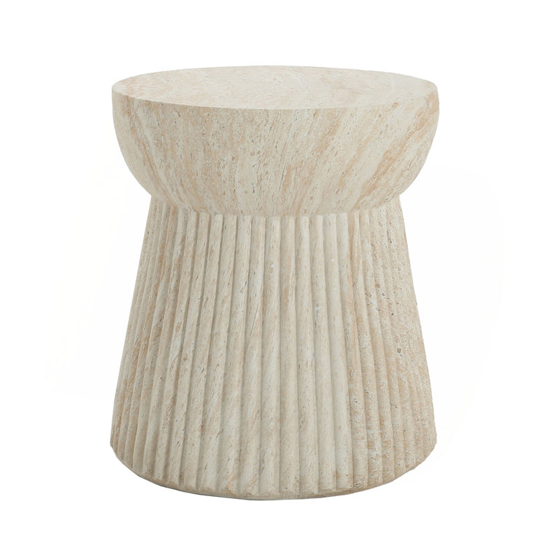 Table d'appoint d'extérieur en béton de travertin
