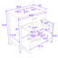 Meuble-lavabo simple autoportant en bois avec lavabo en céramique Asuka Asuka-260416270