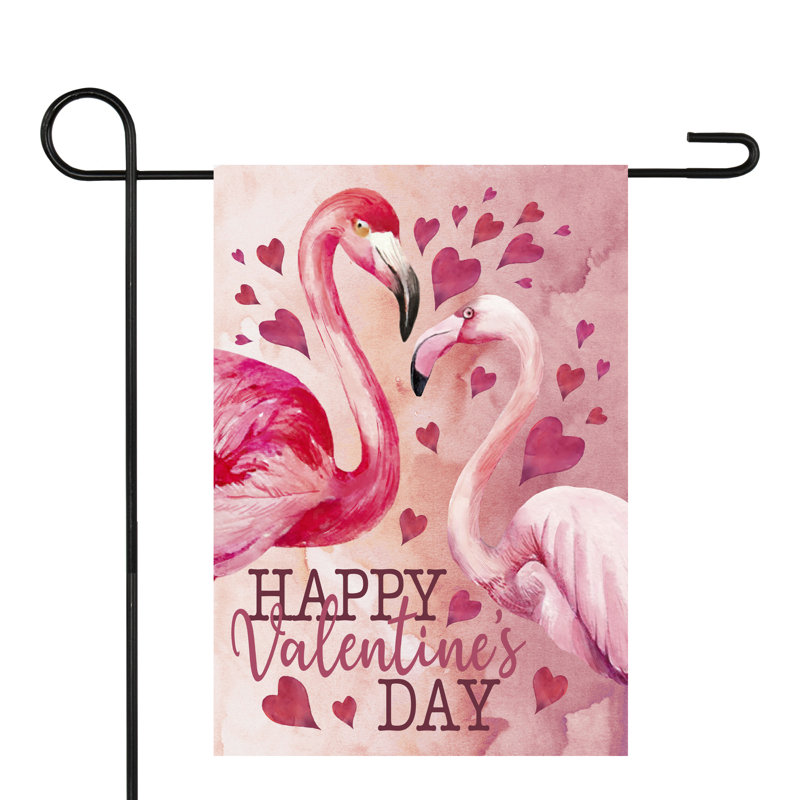 Drapeau de jardin joyeux Saint-Valentin 12,5 po x 18 po