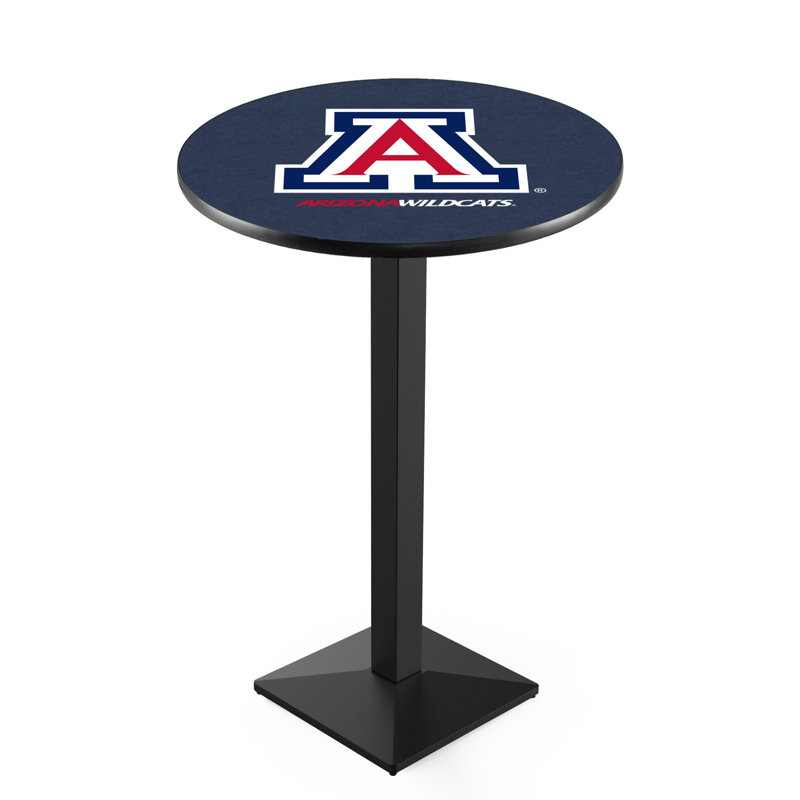 Round Metal Base Dining Table, Black Wrinkle, University of Arizona