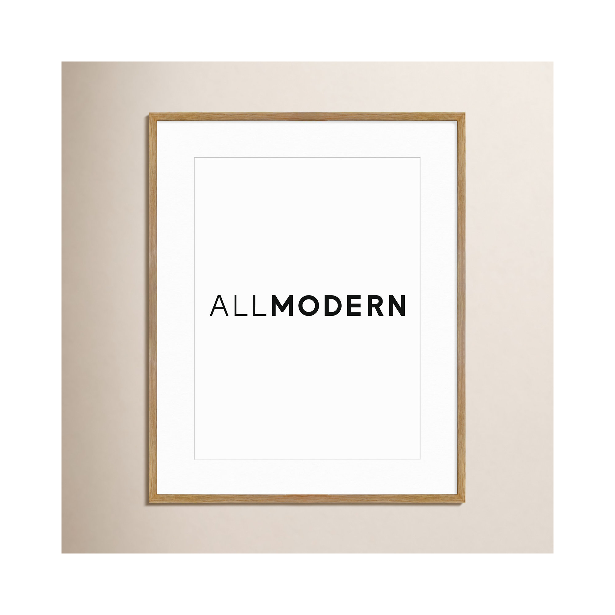 Capullo Wood Matte Picture Frame with Mat, Oak, 18" x 24", 24" x 30"