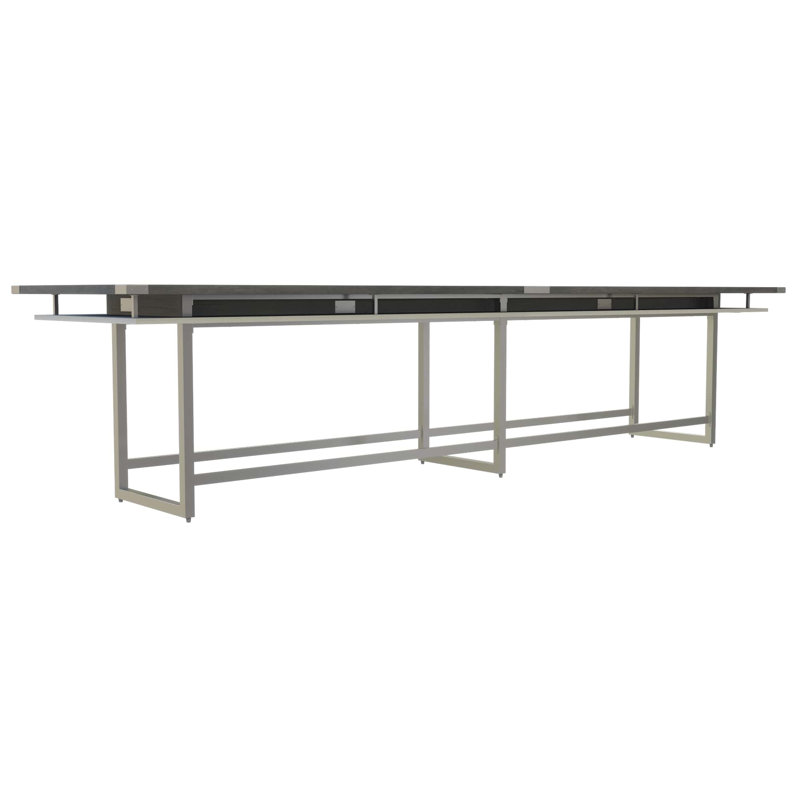 Table de conférence Mirella, H 42 po x L 192 po x p 47,25 po, Gris pierre, Gris