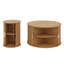 Ensemble de 2 tables basses rondes avec porte tambour ronde Mid-Century-608692839