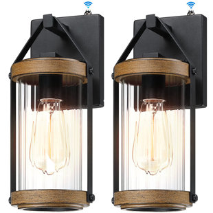 2 Pack Dusk to Dawn Sensor Outdoor Wall Lights Waterproof Porch Lights Rustic Outdoor Garage Lights Wall Mounted for House Patio Front Door