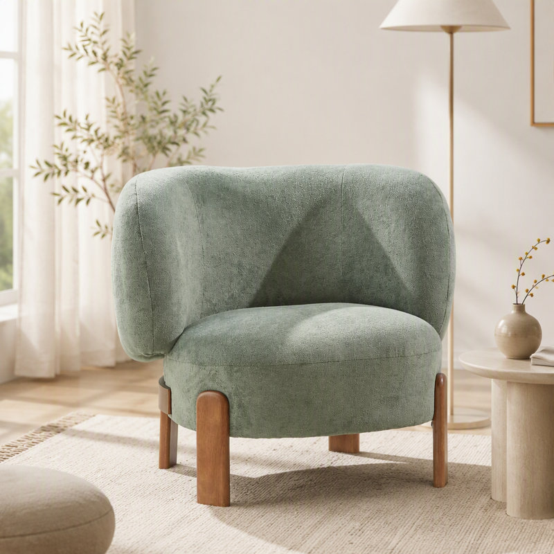 Fauteuil à oreilles Cozy, Green Polyester