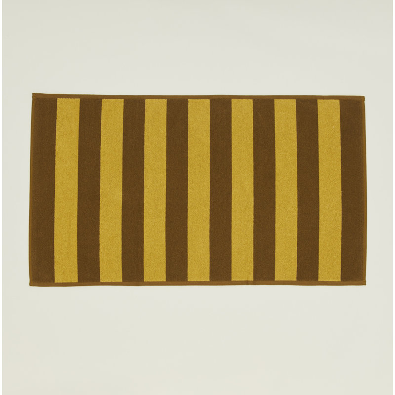 Simple Striped Terry Bath Mat, Blush/Terracotta