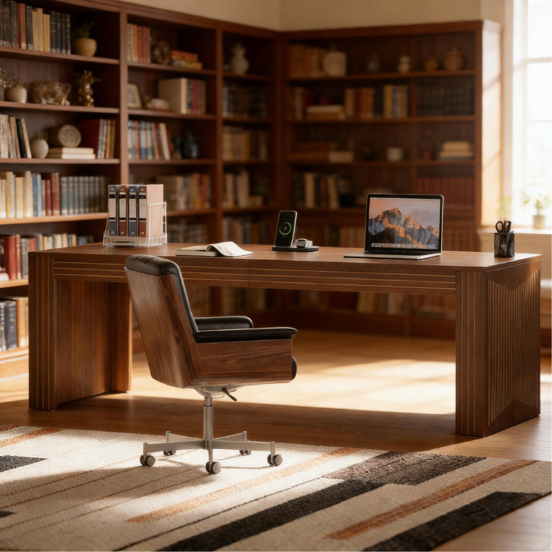 Bureau de direction de conception minimaliste, bureau d'ordinateur, bureau d'écriture élégant