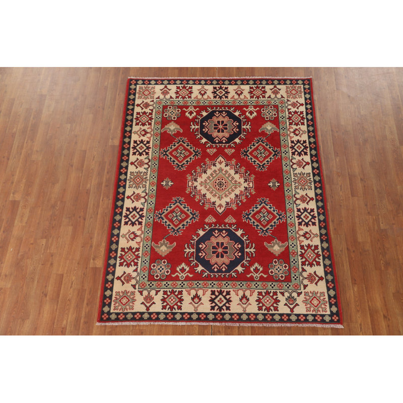 Tapis oriental géométrique Kazak 5 x 7