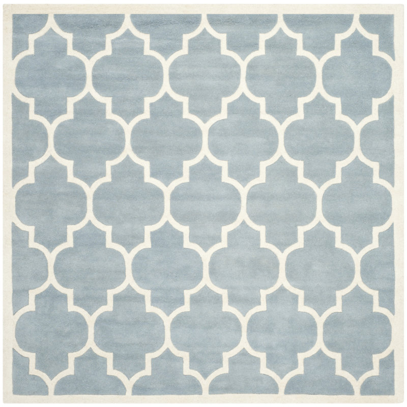 Carolene Hand Tufted Wool Geometric Rug, Square 5'