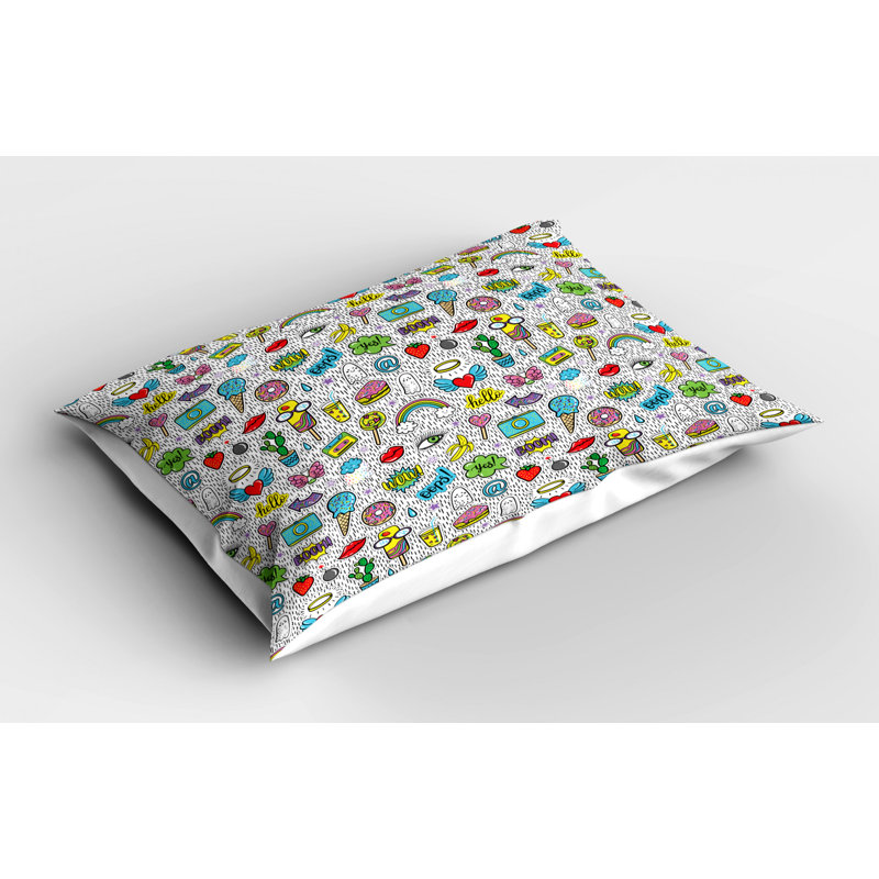 Blue/Red/Yellow Polyester Microfiber Piece Sham, Twin