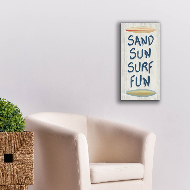 Toile épique Graffiti «Beach Time 5 Fun» par James Wiens, 12 po x 24 po