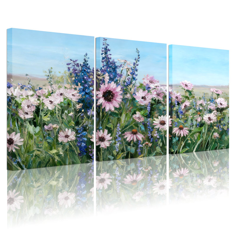 Ensemble de 3 reproductions d'art sur toile, H 18 po x l 36 po