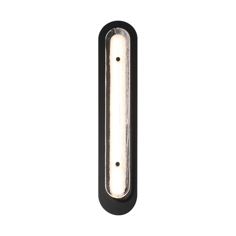 Tramore, Outdoor, Powder Coat Black, Silver Glass, 30" H x 6" W x 2.75" D