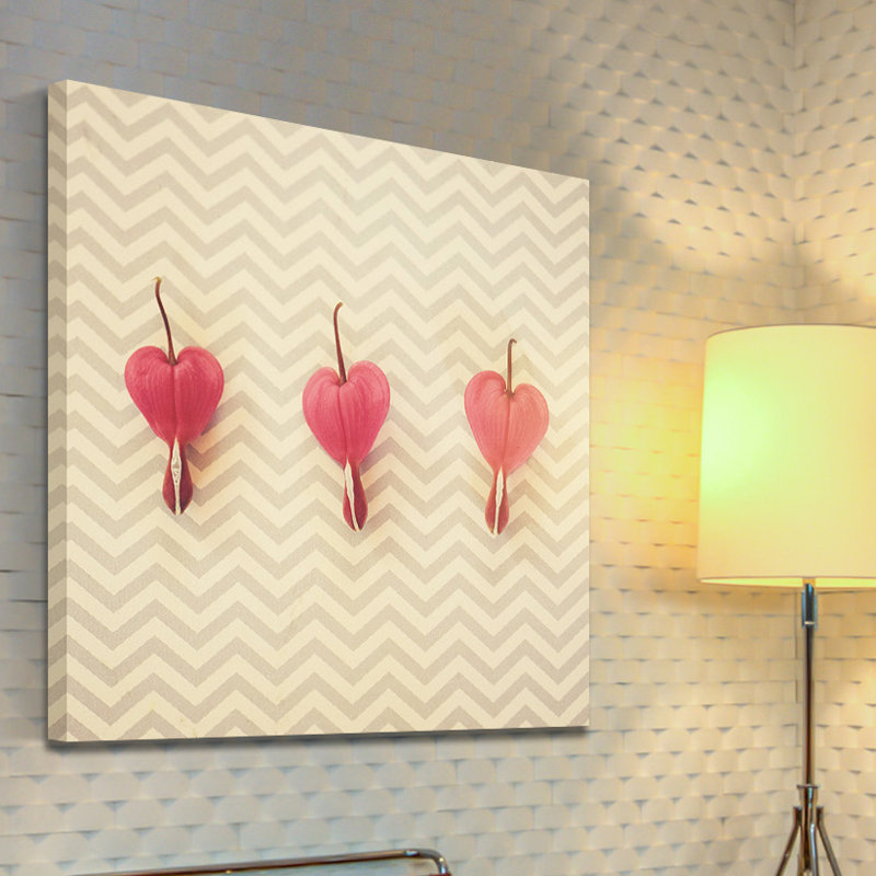 Chevron Hearts by Robert Dickinson - Wrapped Canvas Print, 46cm H x 46cm W x 4cm D