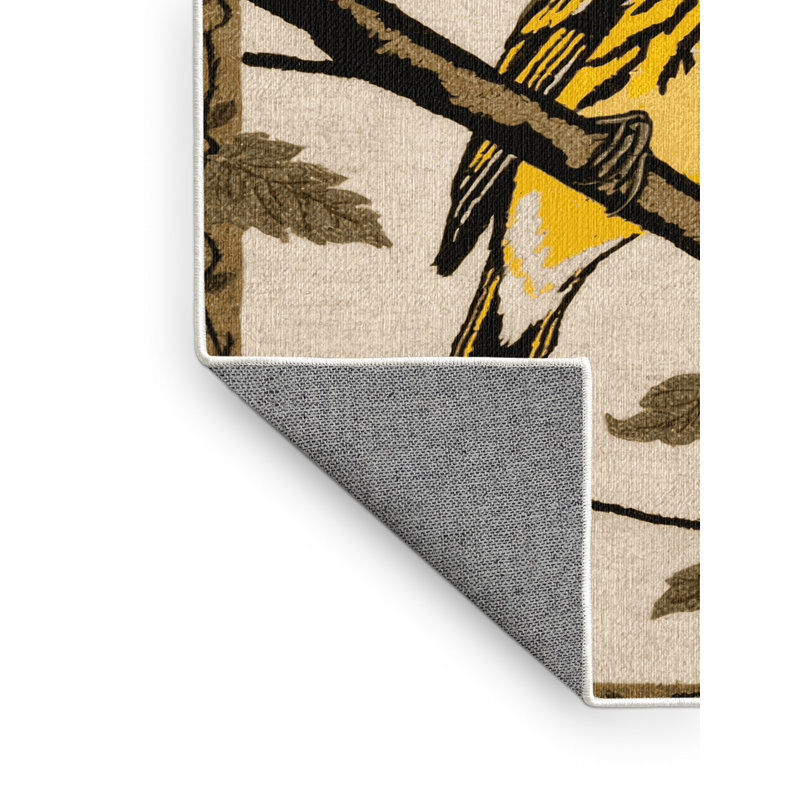  Tapis lavable jaune, Carré 3 pi