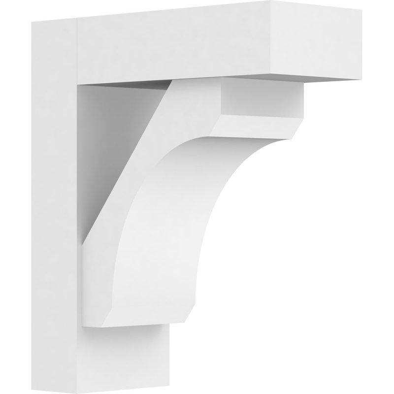 Support standard en uréthane standard avec extrémités en bloc, brun clair apprêté, H 14 po x l 5 po x P 12 po