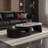 Modern oval retractable stone slab coffee table
