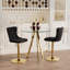 Ensemble de hauteur de bar, table de salle à manger ronde en verre trempé et chaises de salle à manger réglables en velours.-2078010675-2078010672