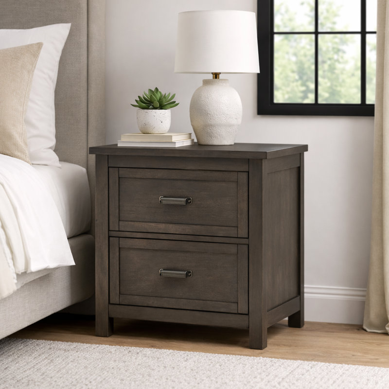 Candelario Dark Cherry 2‑Drawer Nightstand