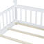 Lit simple en forme de tente, lit tipi avec garde-corps, lattes, blanc-416842484