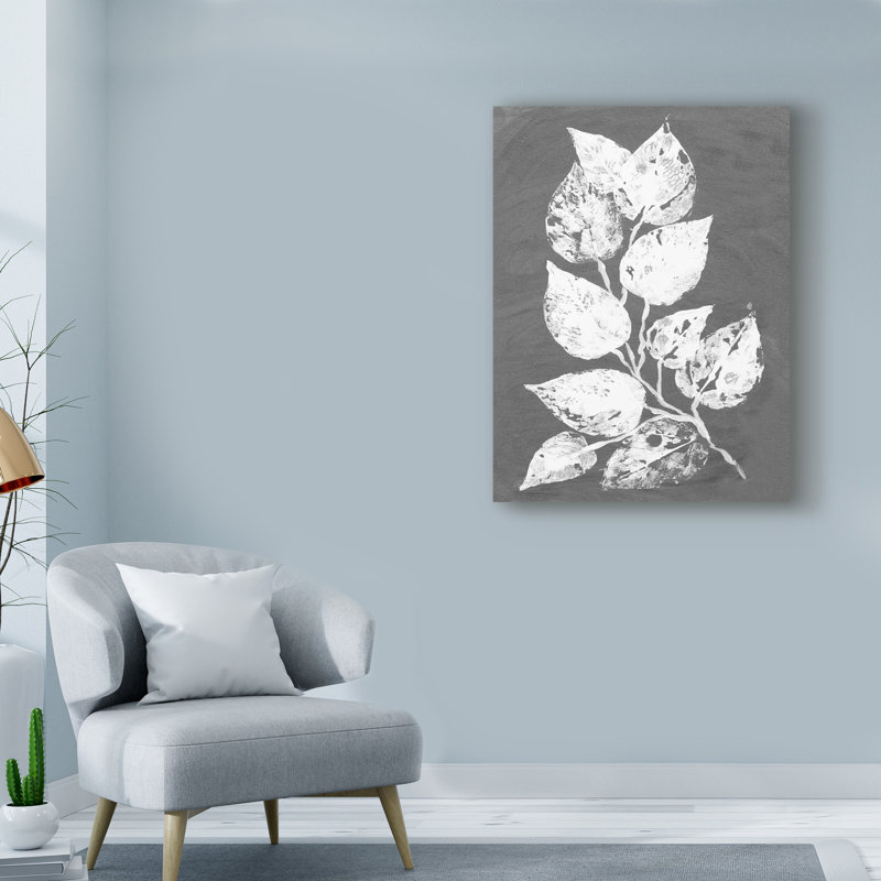 « frosty philodendron ii », reproduction sur toile tendue, H 19 po x l 14 po x P 2 po