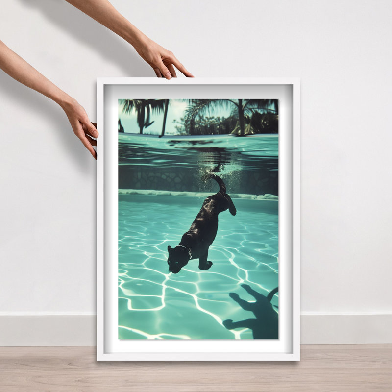 Panther Swim Nautical Shadowbox by Oliver Gal, 31.5" H x 21.5" W, White