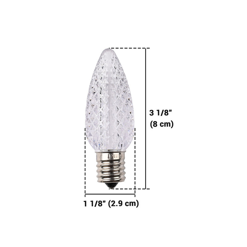  Paquet de 25 ampoules de Noël à DEL C9 de remplacement, blanc chaud, homologuées UL, Jaune