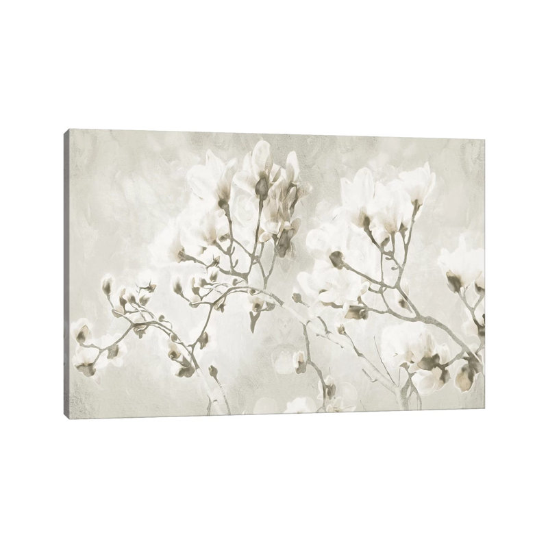 Bloom Through Cream by Milli Villa - Wrapped Canvas Painting, 66.04 cm H x 45.72 cm W x 1.91 cm D