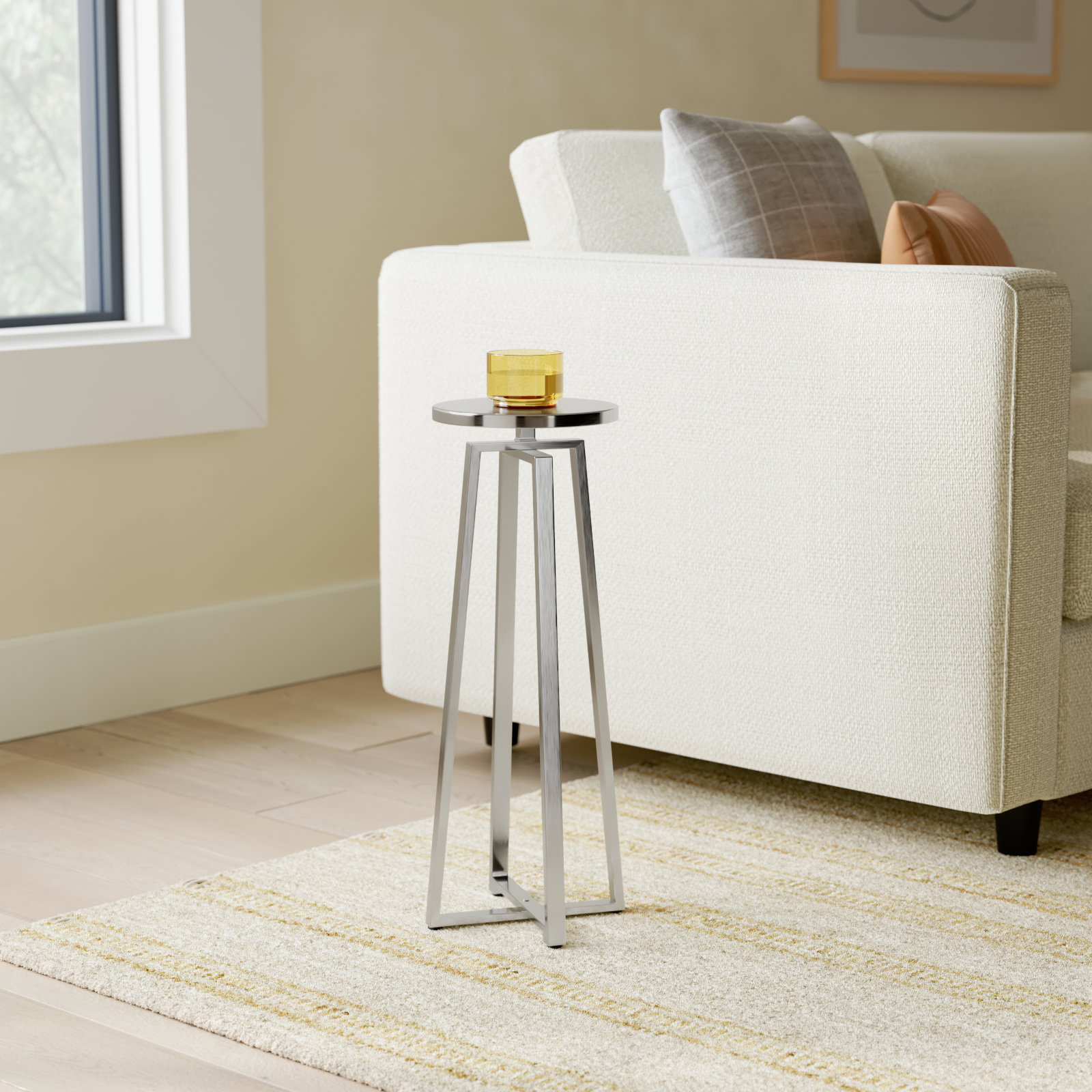Chris End Table, Silver