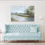 Tranquil Riverbank Reflections Abstract Contemporary Landscape Nature, art mural-2021368669