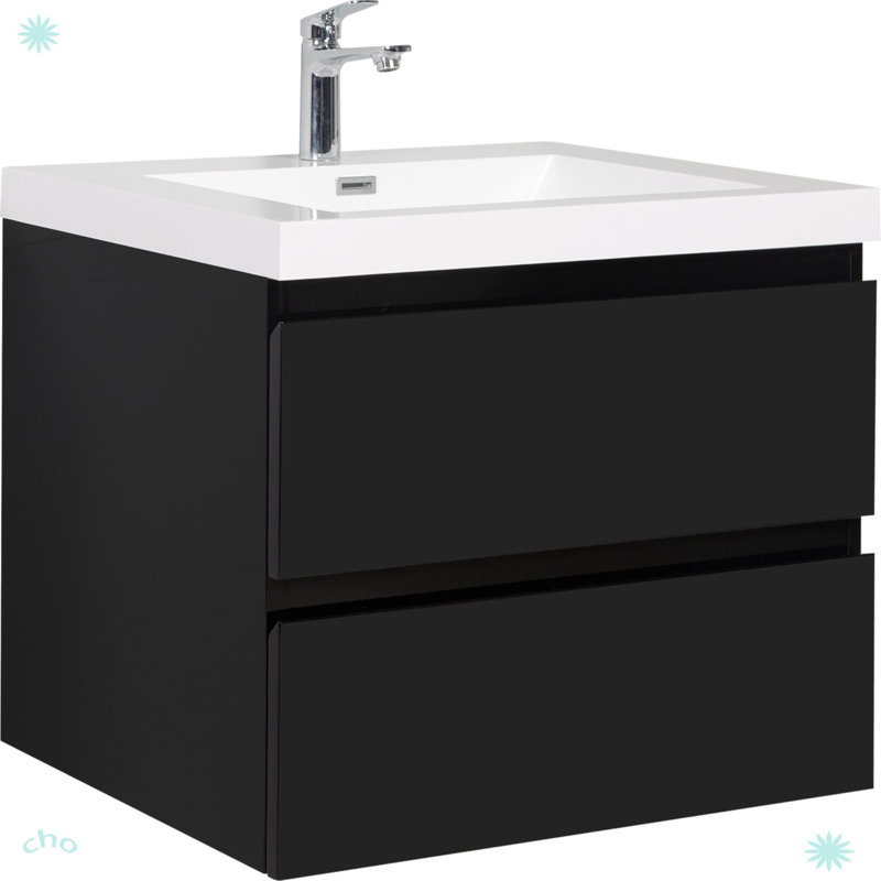 30" Floating Bathroom Vanity With Sink, Black