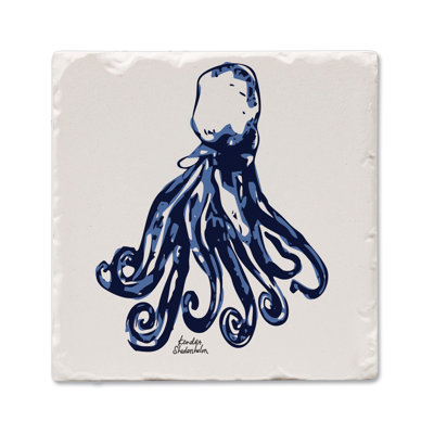 Indigo Octopus Single Tumbled Tile Coaster Create Your Own Collection