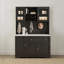 Armoire garde-manger moderne avec panneau perforé, buffet autoportant avec rangement spacieux