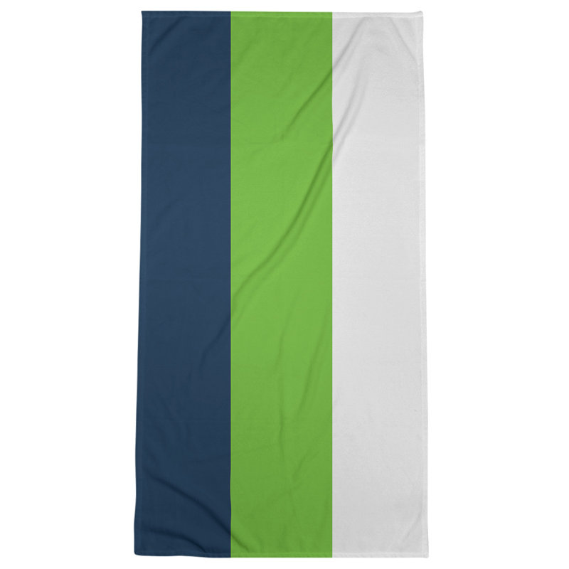 Cotton Blend Beach Towel, Green/Blue/White