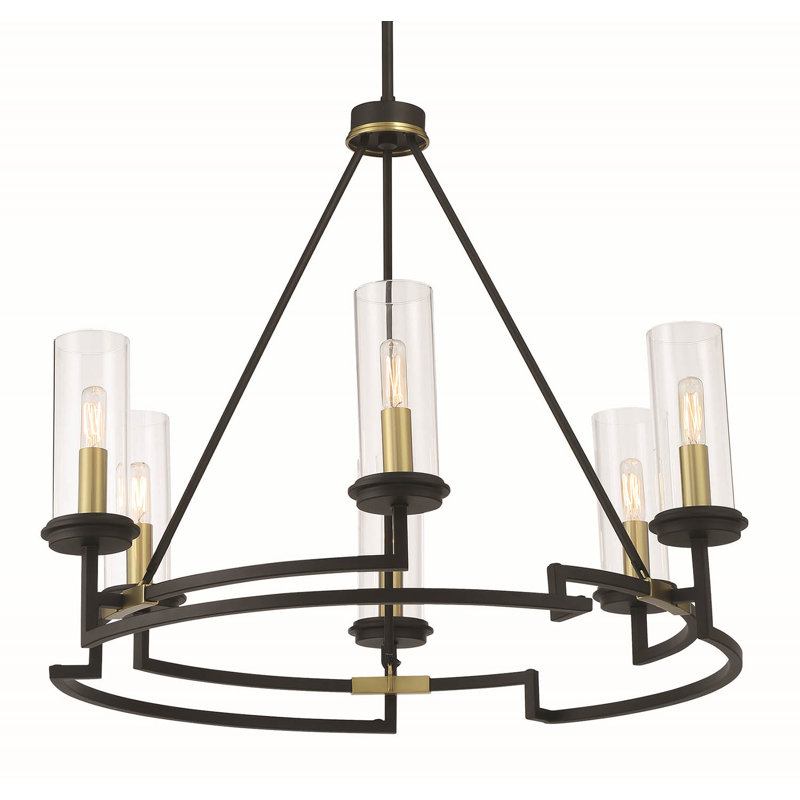 6 - Light Dimmable Wagon Wheel Chandelier