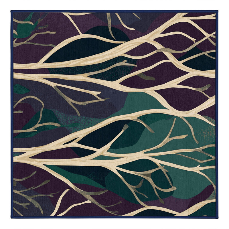 Velvet Leaves Rug, Square 6'