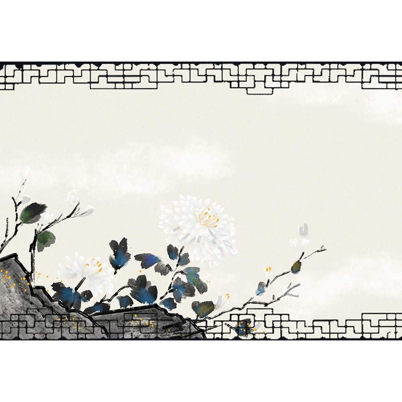 Idea4Wall, peintures murales murales pour chambre à coucher, fleurs blanches, fleurs, papier peint traditionnel amovible, autocollants muraux