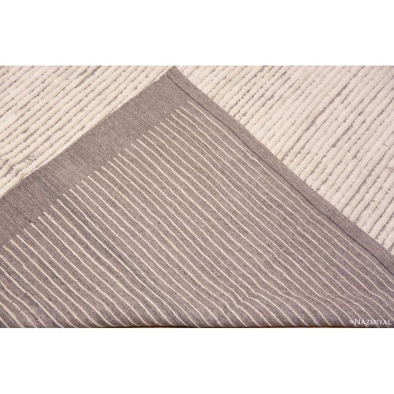 Tapis décoratif contemporain moderne ivoire / beige One-of-a-Kind Trendy