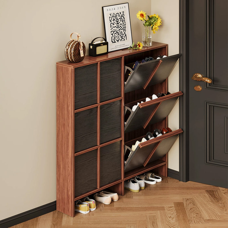 Pine Hall Tree Shoe Storage Cabinet, 49.21" H x 47.24" W x 8.66" D
